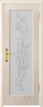 Межкомнатная дверь шпонированная DioDoor Миланика, остеклённая, беленый дуб