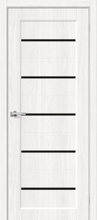 Межкомнатная дверь экошпон Bravo Мода-22 Black Line, глухая, White Dreamline