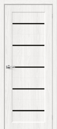Межкомнатная дверь экошпон Bravo Мода-22 Black Line, остекленная, White Dreamline