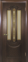 Межкомнатная дверь шпон Текона Мулино 05, остекленная, дуб коньячный