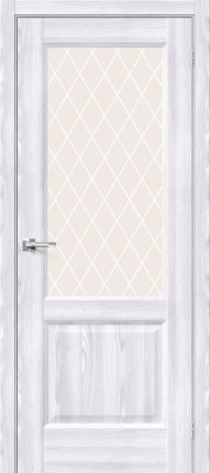 Межкомнатная дверь Неоклассик-33, остекленная, Riviera Ice, White Сrystal