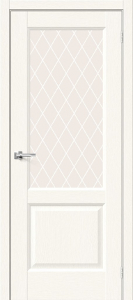 Межкомнатная дверь экошпон Bravo Неоклассик-33 остекленная White Wood