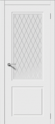 Межкомнатная дверь эмаль Нью-Йорк, остеклённая, белый