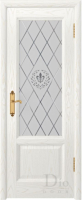 Межкомнатная дверь шпонированная DioDoor Онтарио-1 ФС остеклённая ясень белый