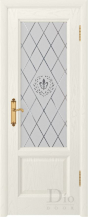 Межкомнатная дверь шпонированная DioDoor Онтарио-1 ФС остеклённая ясень жасмин