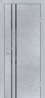 Межкомнатная дверь Profilo Porte экошпон P-11, остекленная, с ABS кромкой, дуб скай серый, лакобель серый