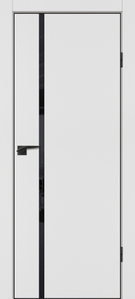 Межкомнатная дверь Profilo Porte ПЭТ P-22, остекленная LACOBEL черный, кромка ABS черная c 4-х ст. белый матовый