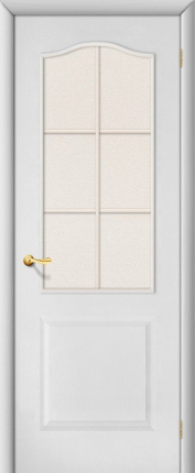 Межкомнатная дверь Палитра, остеклённая, белый