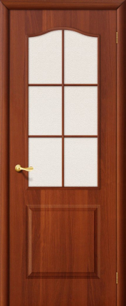 Межкомнатная дверь ламинированная Палитра, остеклённая, итальянский орех