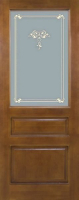 Межкомнатная дверь массив сосны ПМЦ - модель 5, коньяк, остеклённая