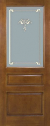 Межкомнатная дверь ПМЦ - модель 5, коньяк, остеклённая