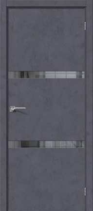 Межкомнатная дверь Порта-55 4AF, остекленная, Graphite Art, Mirox Grey