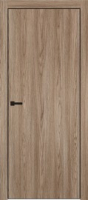 Межкомнатная дверь Portika Porta-50 4AВ глухая алюминиевая кромка черная Brownie Oak