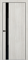 Межкомнатная дверь Portika Porta-51 4AВ алюминиевая кромка черная остекленная White Oak