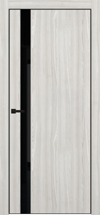 Межкомнатная дверь Portika Porta-51 4AВ алюминиевая кромка черная остекленная White Oak