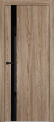 Межкомнатная дверь Portika Porta-51 4AВ остекленная алюминиевая кромка черная Brownie Oak
