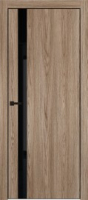 Межкомнатная дверь Portika Porta-51 4AВ остекленная алюминиевая кромка черная Brownie Oak