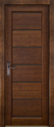 Межкомнатная дверь из массива ольхи Премьер плюс, остеклённая, античный орех