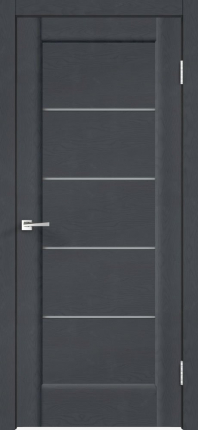 Межкомнатная дверь экошпон Velldoris Premier 1, остеклённая, ясень графит