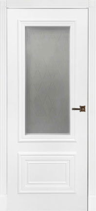 Межкомнатная дверь эмаль Regidoors Престиж 1/2, остеклённая, белая