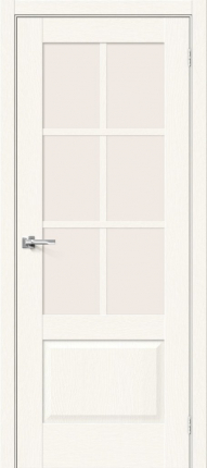 Межкомнатная дверь экошпон Bravo Прима-13.0.1 остекленная White Wood Magic Fog