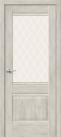 Межкомнатная дверь экошпон Bravo Прима-3 остекленная Chalet Provence White Сrystal