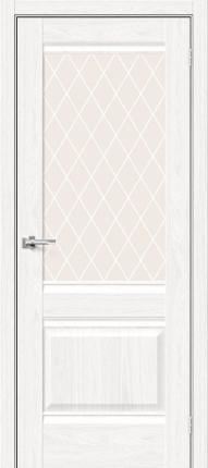 Межкомнатная дверь Прима-3, остекленная, White Dreamline, White Сrystal