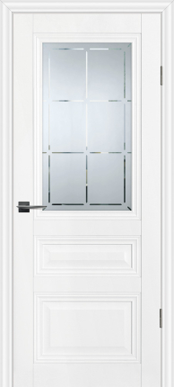 Межкомнатная дверь Profilo Porte экошпон PSC-39, остекленная, белый
