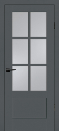 Межкомнатная дверь Profilo Porte экошпон PSC-43, остекленная, графит
