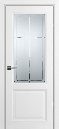 Межкомнатная дверь Profilo Porte экошпон PSU-37, остекленная, белый