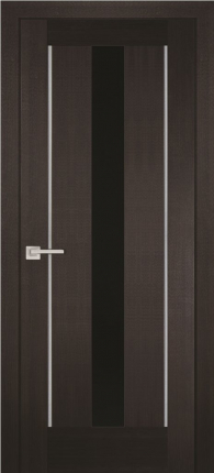 Межкомнатная дверь PS-2, остеклённая, лакобель черное, венге мелинга