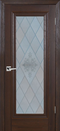 Межкомнатная дверь Profilo Porte экошпон PSB-25, остеклённая, дуб оксфорд темный