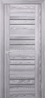Межкомнатная дверь Profilo Porte экошпон PSK-1, остеклённая, серая лакобель, ривьера грей
