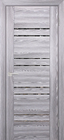 Межкомнатная дверь PSK-1, остеклённая, зеркало, ривьера грей