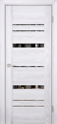 Межкомнатная дверь PSK-2, остеклённая, зеркало, ривьера айс