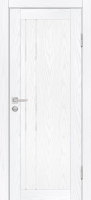 Межкомнатная дверь PSM-10, остекленная, дуб скай белый, лакобель белоснежный
