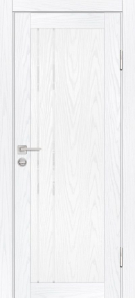 Межкомнатная дверь PSM-10, остекленная, дуб скай белый, лакобель белоснежный