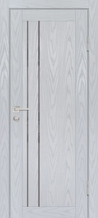 Межкомнатная дверь PSM-10, остекленная, дуб скай серый, лакобель серый
