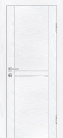 Межкомнатная дверь PSM-4, остекленная, дуб скай белый, лакобель белоснежный