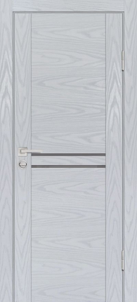 Межкомнатная дверь Profilo Porte экошпон PSM-4, остекленная, дуб скай серый, лакобель серый