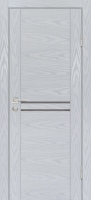 Межкомнатная дверь PSM-4, остекленная, дуб скай серый, лакобель серый