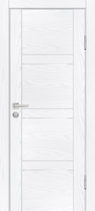 Межкомнатная дверь Profilo Porte экошпон PSM-6, остекленная, дуб скай белый, лакобель белоснежный