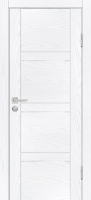 Межкомнатная дверь PSM-6, остекленная, дуб скай белый, лакобель белоснежный