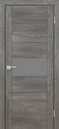 Межкомнатная дверь PSN-5, остеклённая, гриджио антико, лакобель серый