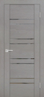 Межкомнатная дверь PST-1, остекленная, серый ясень, зеркало тонированное