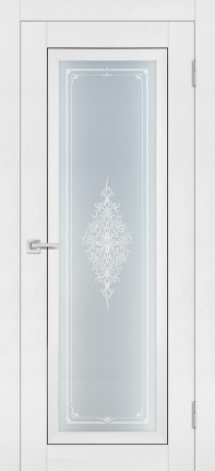 Межкомнатная дверь Profilo Porte экошпон PST-25, остекленная, белый ясень, кристалайз