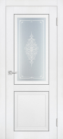 Межкомнатная дверь Profilo Porte экошпон PST-27, остекленная, белый бархат, кристалайз