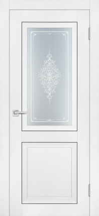 Межкомнатная дверь Profilo Porte экошпон PST-27, остекленная, белый бархат, кристалайз