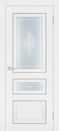 Межкомнатная дверь Profilo Porte экошпон PST-29-2, остекленная, белый ясень, кристалайз