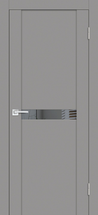 Межкомнатная дверь PST-3, остекленная, серый бархат, зеркало тонированное